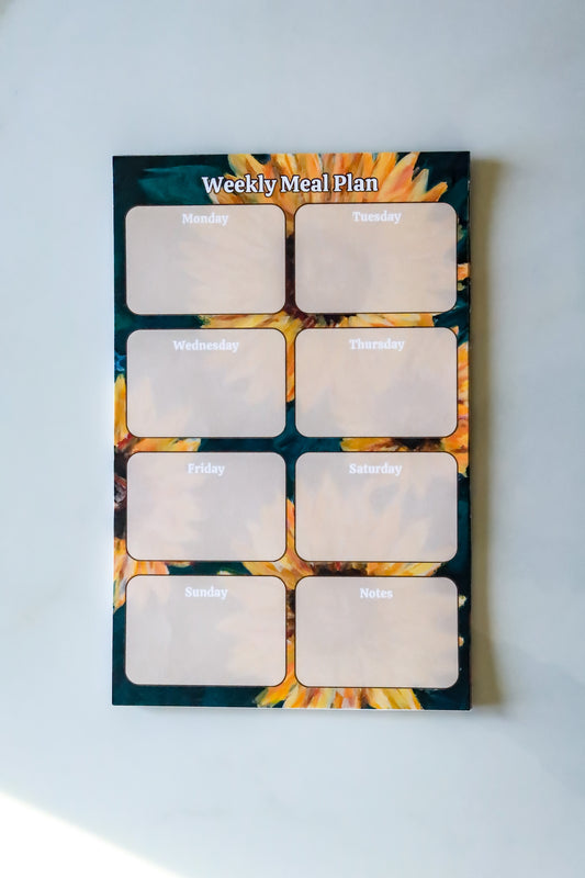 Sunflower Weekly Meal Plan Handmade Pad image 0