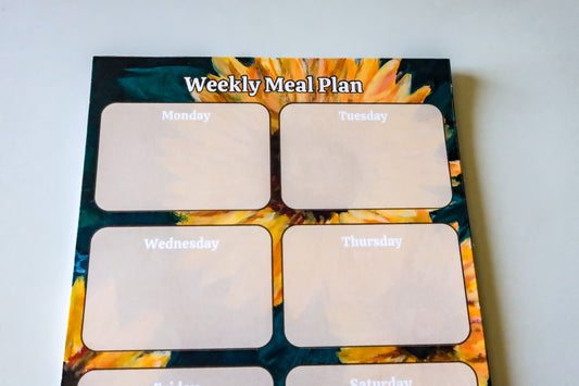Sunflower Weekly Meal Plan Handmade Pad image 1